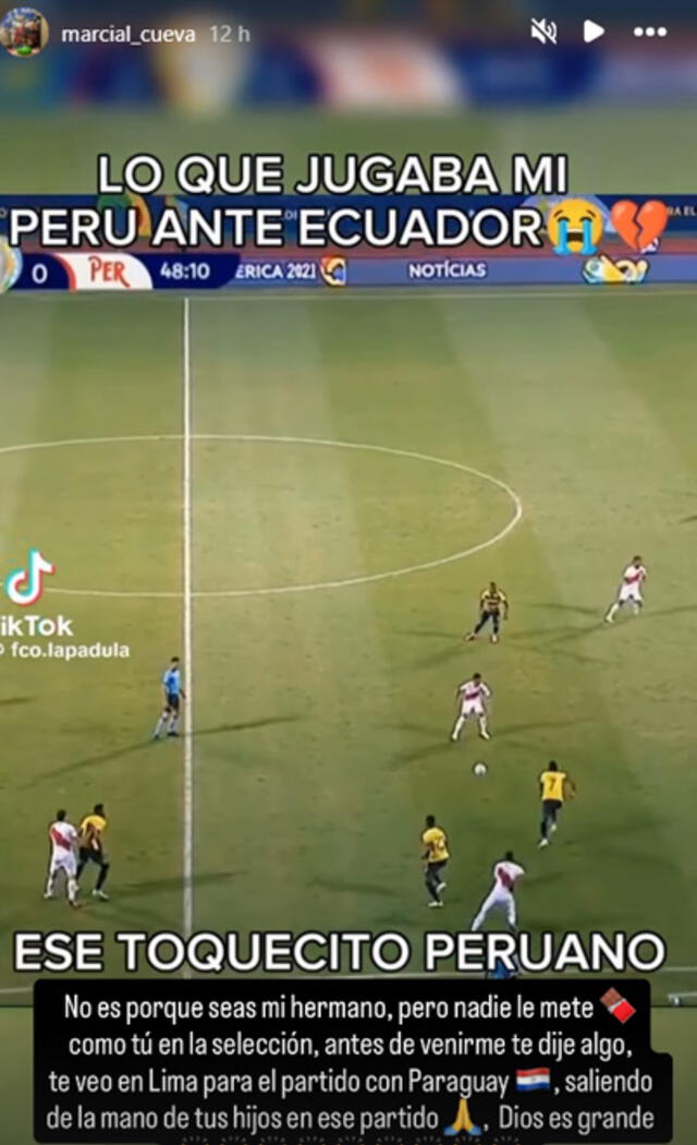 Marcial Cueva y el emotivo mensaje que le dedicó a Christian Cueva.  