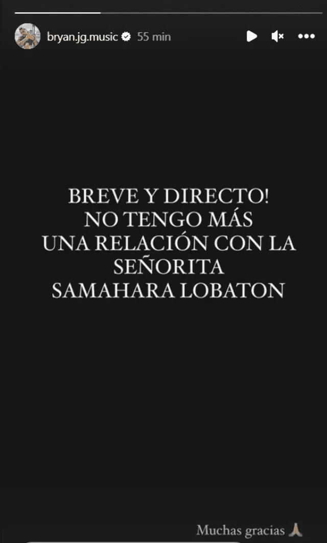 Bryan Torres y su comunicado sobre su separación de Samahara Lobatón.