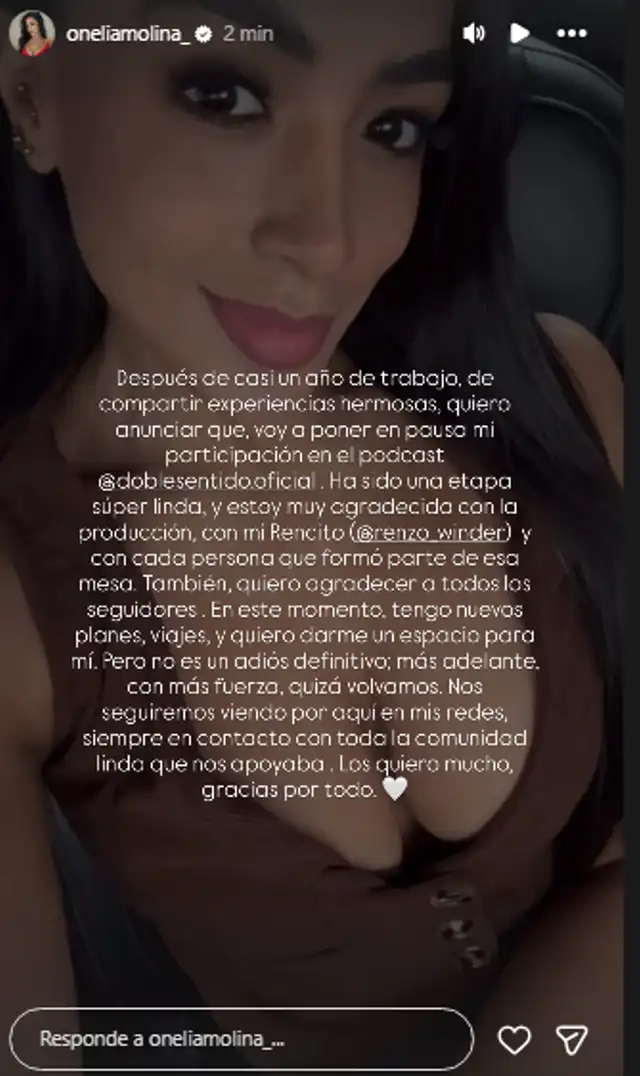 Onelia Molina anuncia su salida de su podcast.