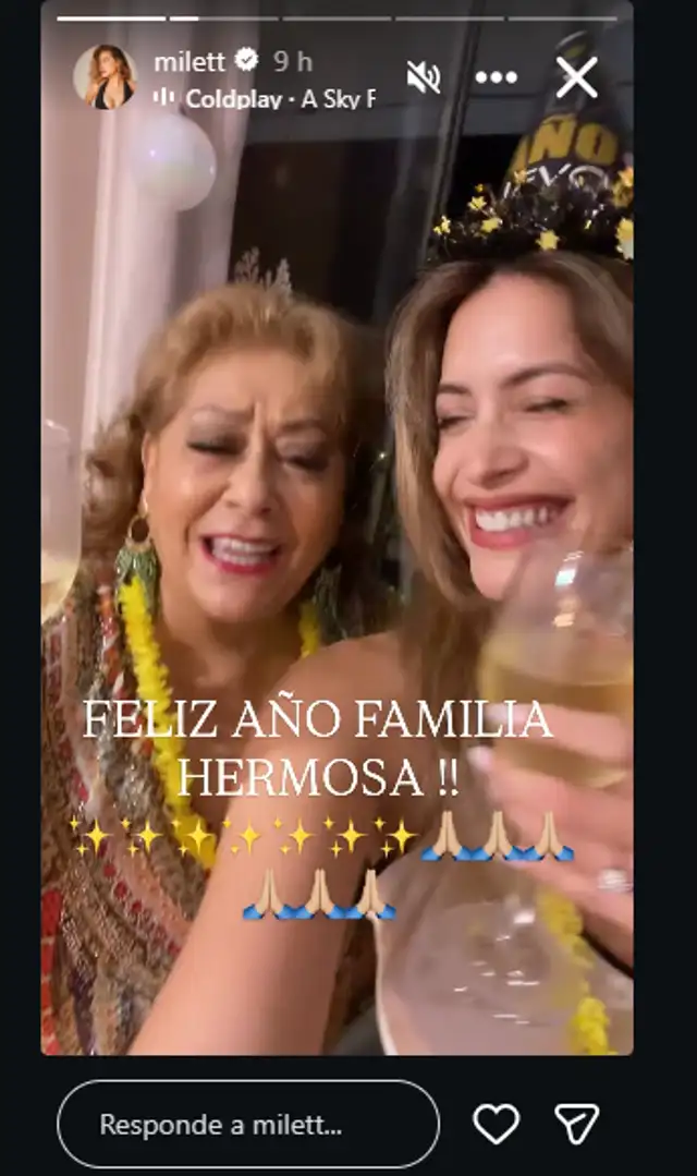 Milett recibió el 2026 en compañía de su madre. Foto: Instagram.   