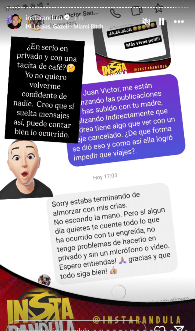 Juan Víctor confirma molestias contra Andrea San Martín.  