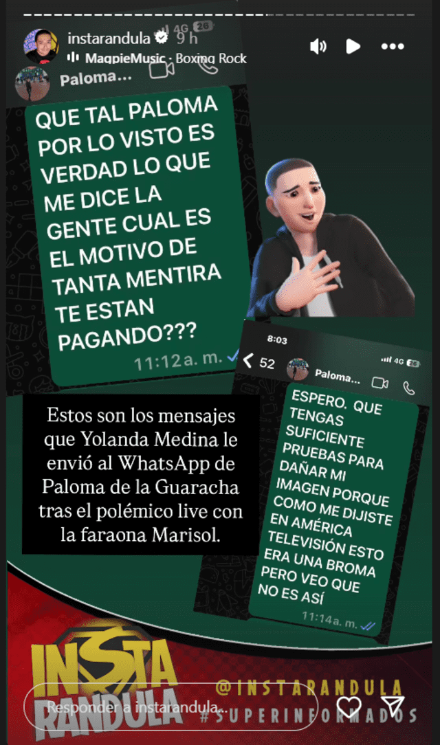  Yolanda Medina lanza chats con Paloma de la Guaracha tras acusaciones 