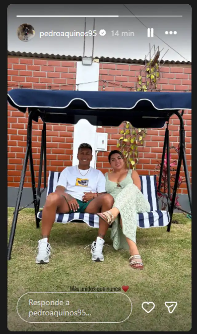 Pedro Aquino se luce junto a su esposa. Foto: Instagram.   