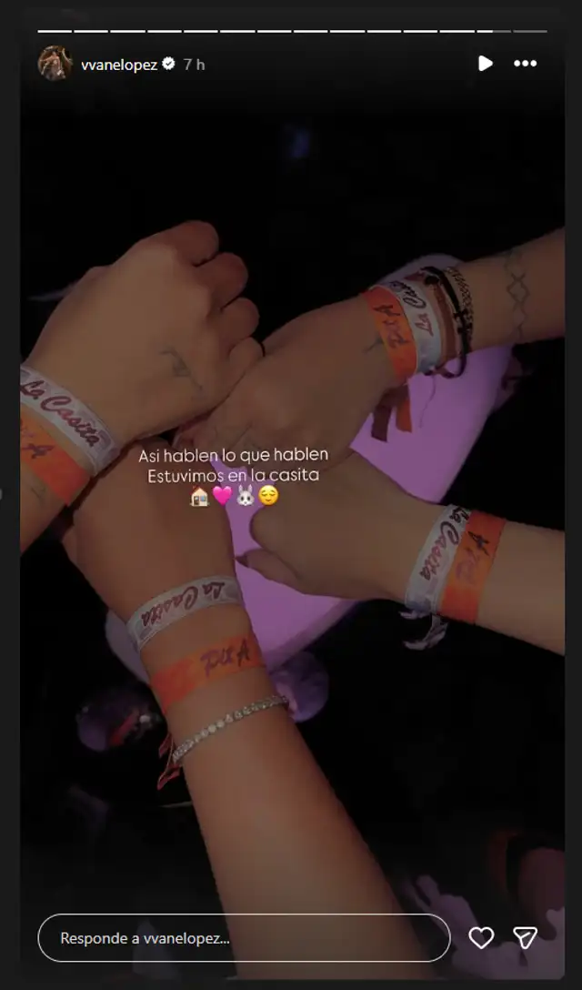 Vanessa López feliz de haber sido elegida junto a sus amigas para entrar a la 'Casita de Bad Bunny'. Foto: Instagram.   