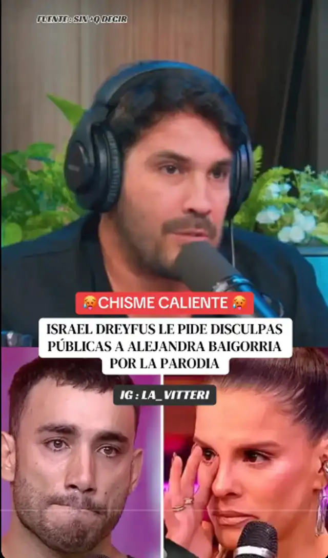 Israel Dreyfus pide disculpas a Alejandra Baigorria.