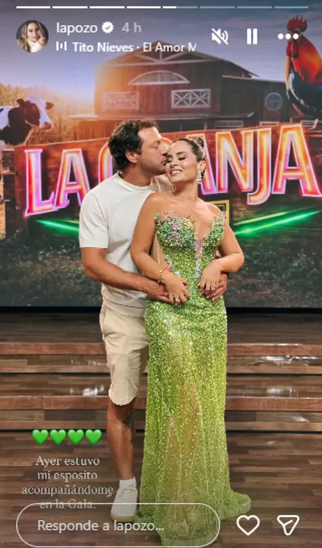 Ethel Pozo se mostró feliz debido a que su esposo la acompañó en su programa.
