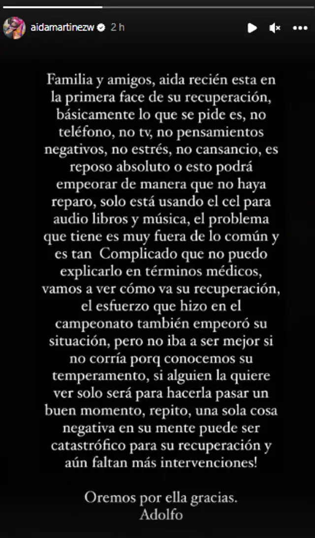 Aída Martínez sufrió fuerte accidente