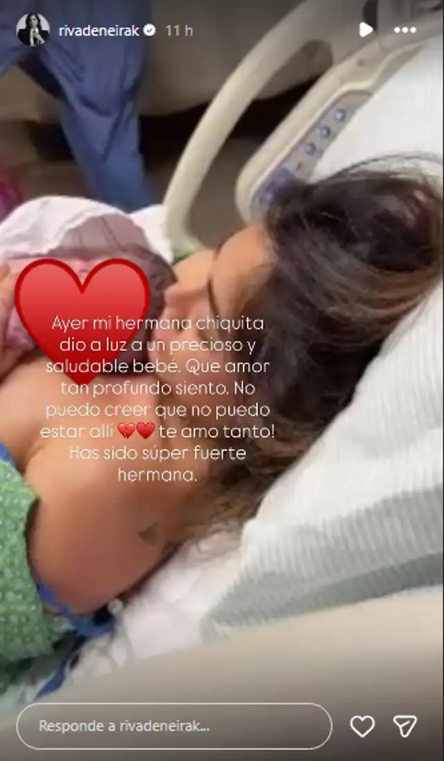Korina Rivadeneira anuncia que su hermana tuvo un bebé.