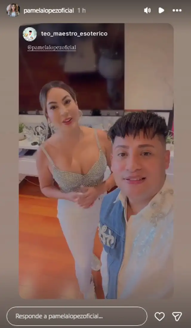 Pamela López se luce junto a Teo, maestro esotérico.