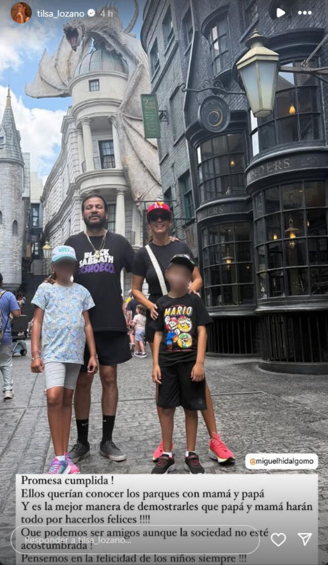 Tilsa Lozano y Miguel Hidalgo viajaron junto con sus hijos a un conocido parque de atracciones. Tilsa Lozano y Miguel Hidalgo viajaron junto con sus hijos a un conocido parque de atracciones.