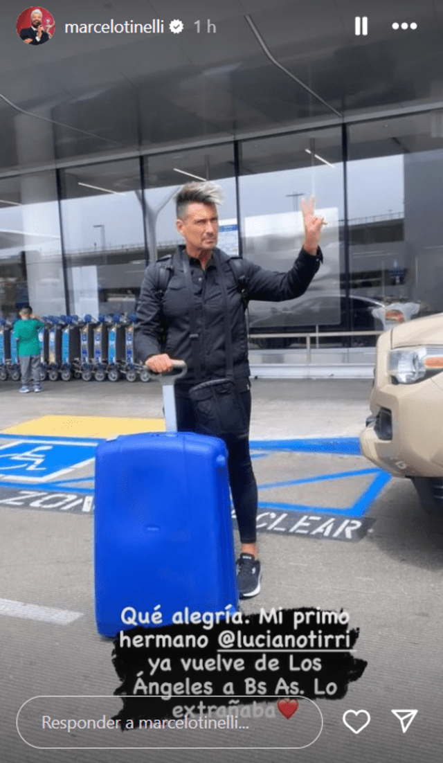  Marcelo Tinelli feliz con la llegada de su primo a Argentina.   