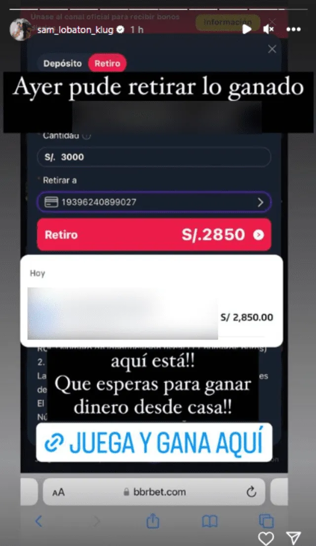 Samahara Lobatón dio a conocer los miles de soles que ganó apostando pese a denuncia de empresario por no pagar gastos de la fiesta de su hija.