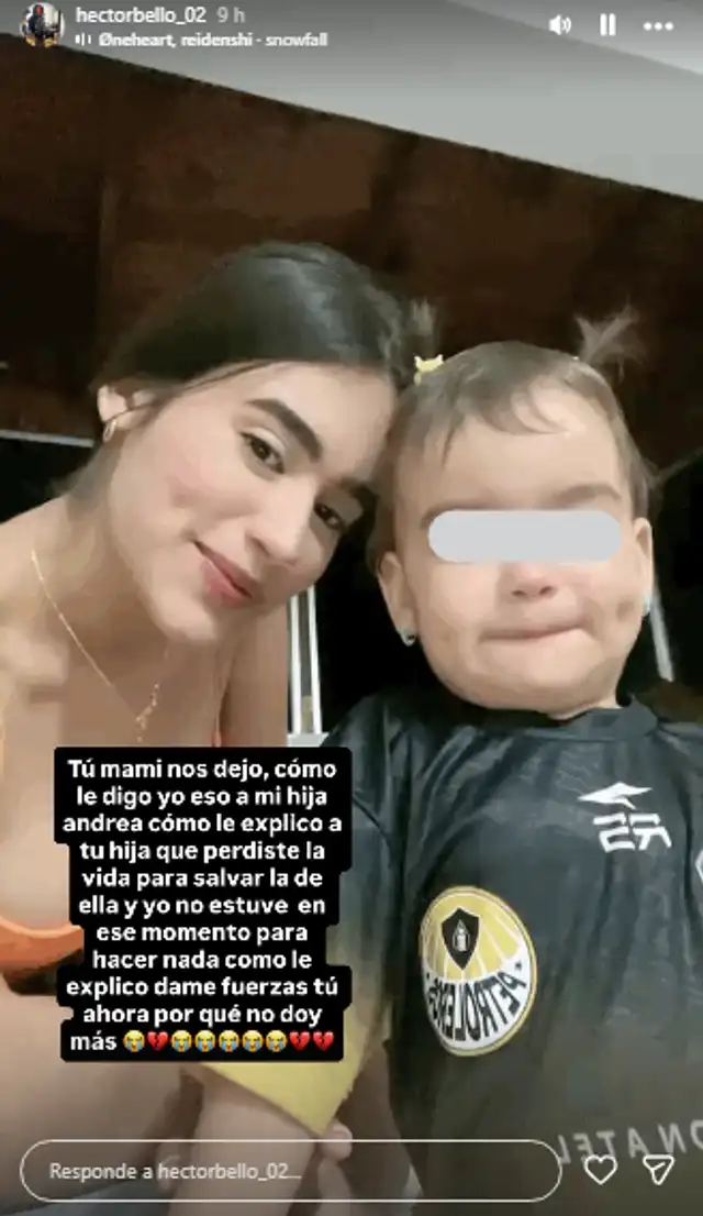 Futbolista Héctor Bello lamenta la partida de su esposa.