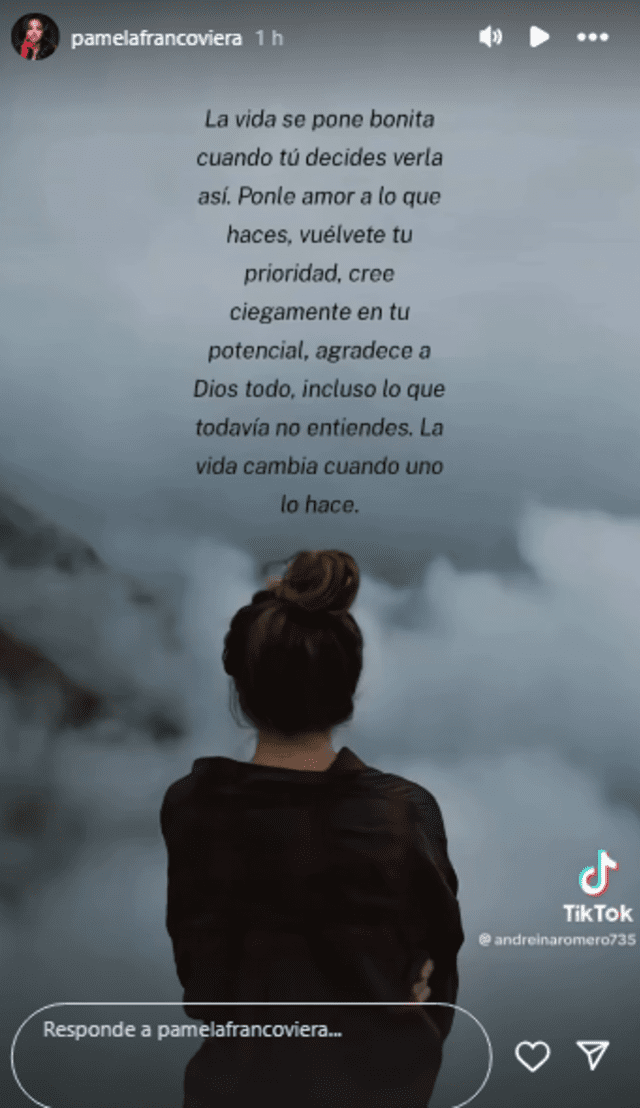 Pamela Franco impacta con sentido mensaje.
