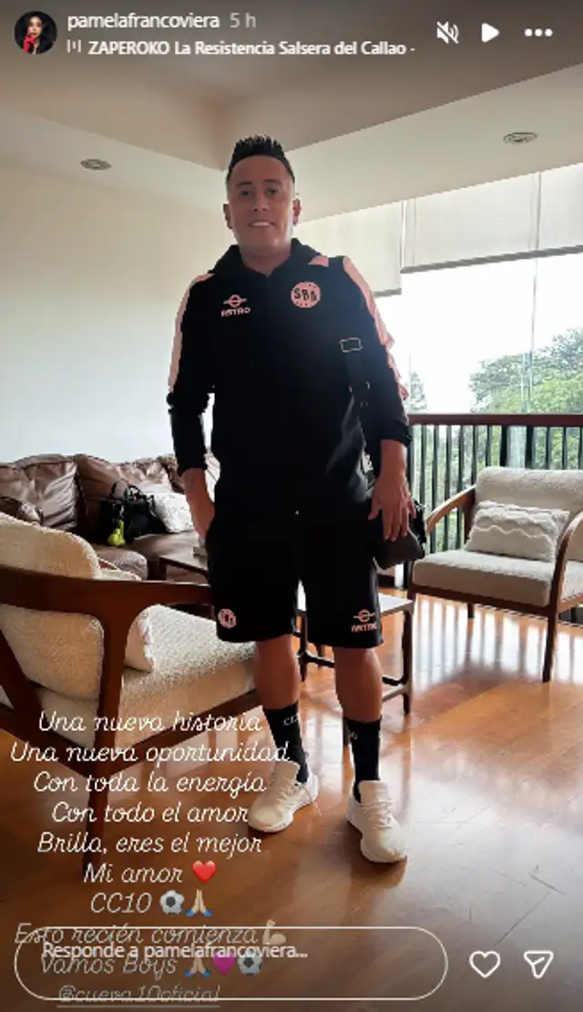 Pamela Franco se emociona por nuevo equipo de Christian Cueva.