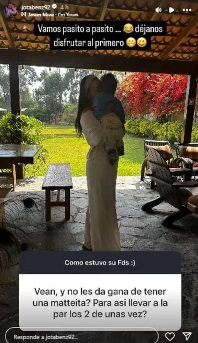 Jota Benz no desea tener un segundo hijo todavía con Angie Arizaga