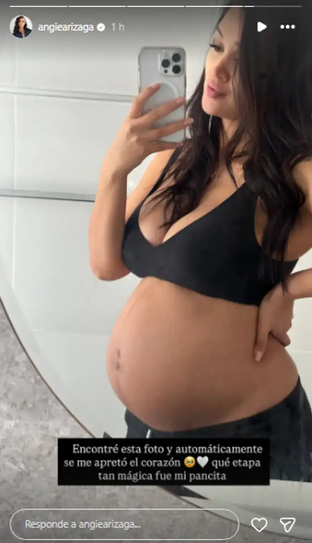 Angie Arizaga recuerda su embarazo.