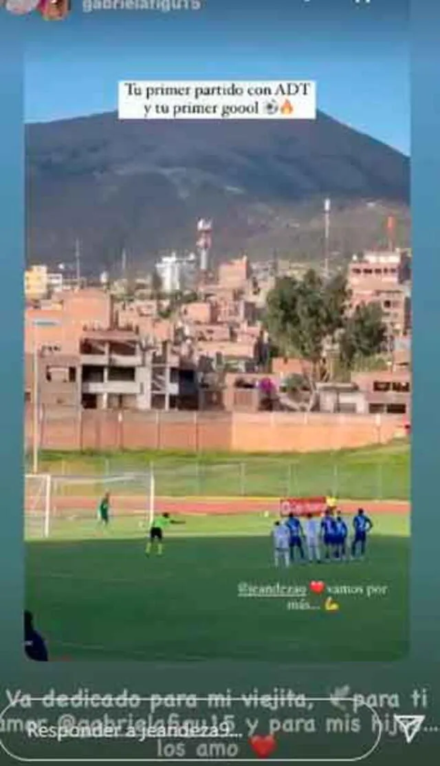 La historia de Gabriela Alava para festejar el gol de Jean Deza. / FUENTE: Instagram. 