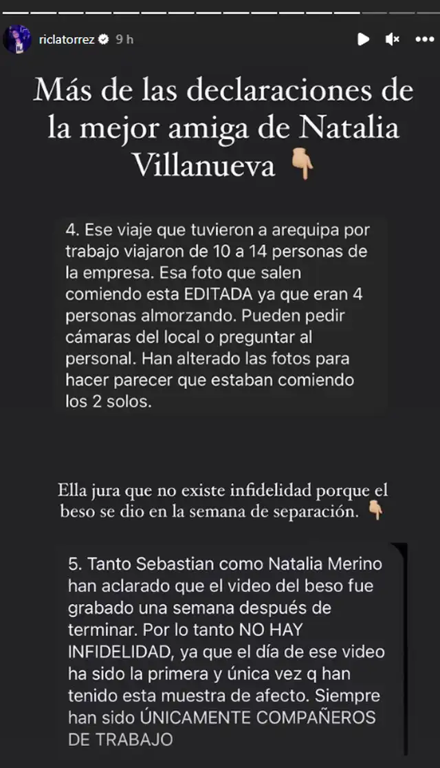 Natalia Villanueva rompe el silencio por ampay.