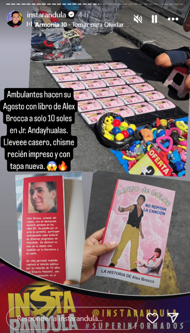 Ambulantes venden libro de Alex Brocca en el Jr. Andahuaylas.  