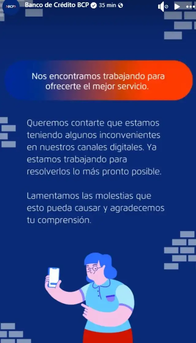 <strong>BCP emite comunicado ante caída de su aplicativo</strong>   