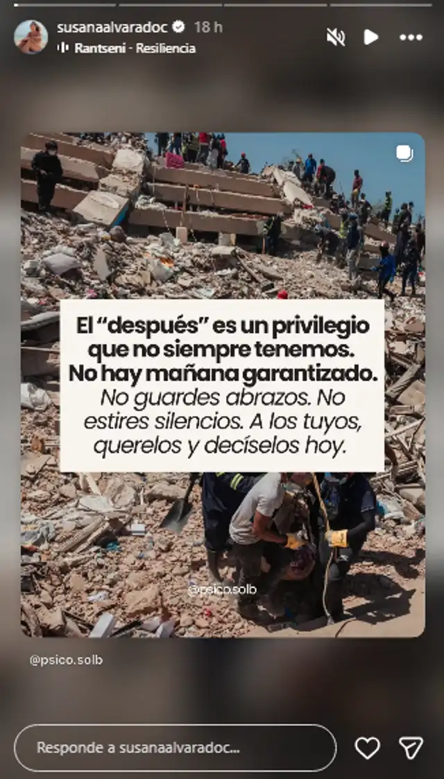 Susana Alvarado comparte reflexivo mensaje.