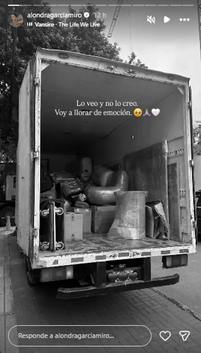 Alondra García Miró inicia su mudanza a su nueva casa.