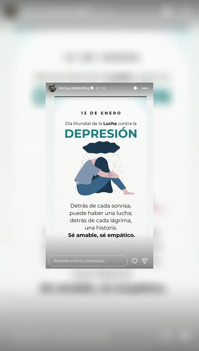<em>Melissa Lobatón y su mensaje en medio de difícil situación de su hermana. Captura: Instagram. </em>   