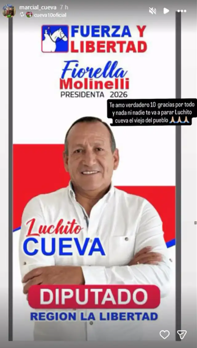 Marcial Cueva apoya la postulación como diputado de su papá, Luis Cueva.  