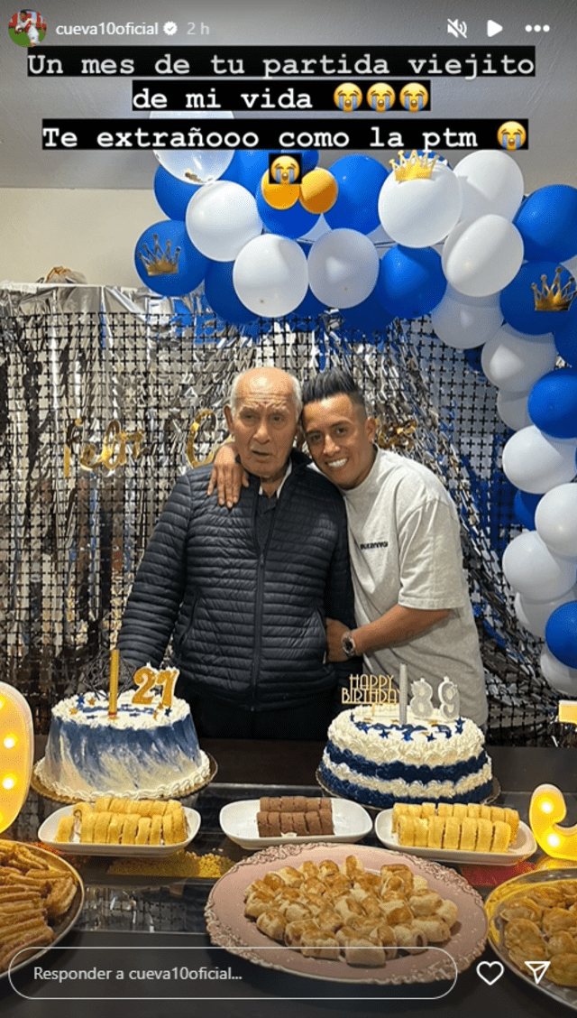 <em>Christian Cueva y su desgarrador mensaje a su abuelo. Captura: Instagram </em>   