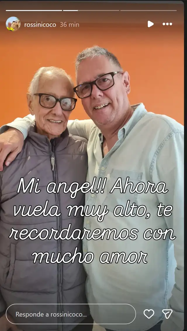 Hijo de Guillermo Rossini se despide de su papá con sentido mensaje. Hijo de Guillermo Rossini se despide de su papá con sentido mensaje.