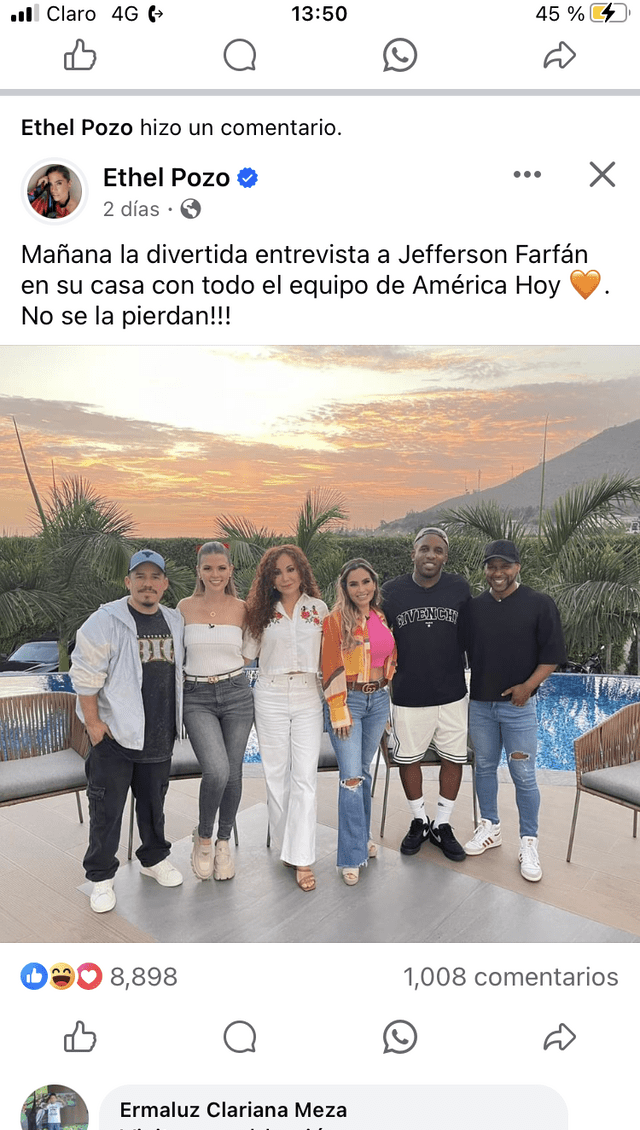 Ethel Pozo publica foto en la mansión de Jefferson Farfán tras críticas a Natalie Vértiz.