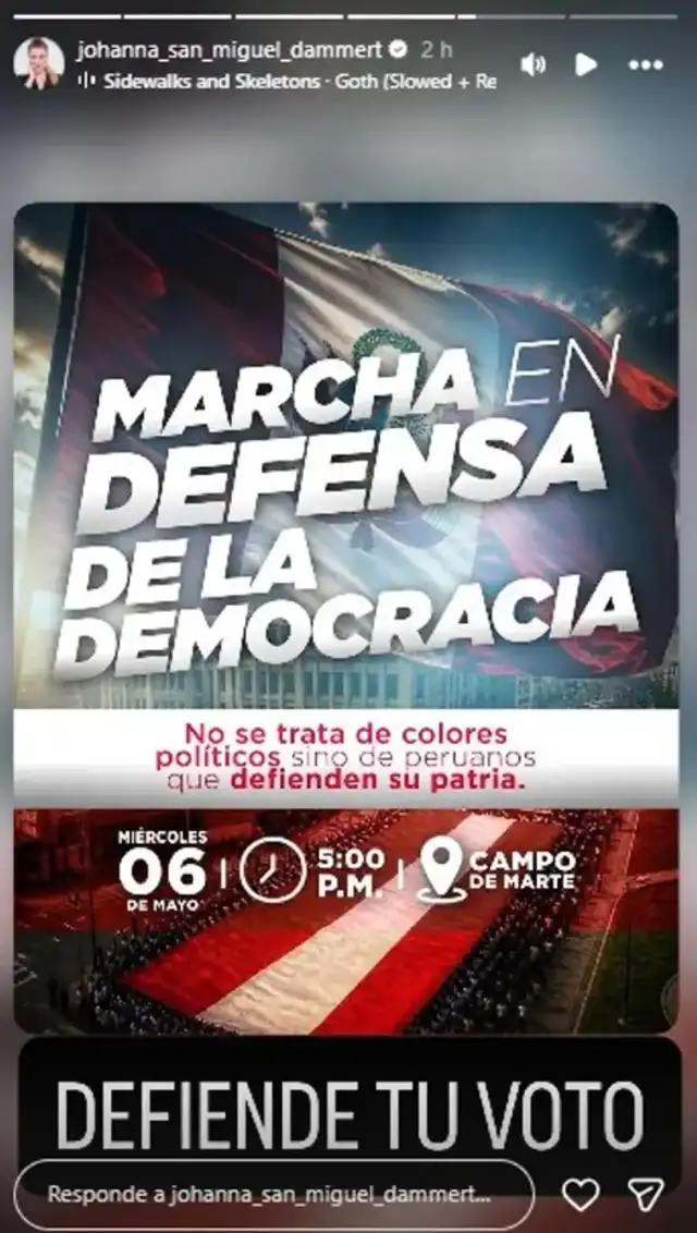 Johanna San Miguel llama a sus seguidores a salir a las calles por presunto fraude electoral