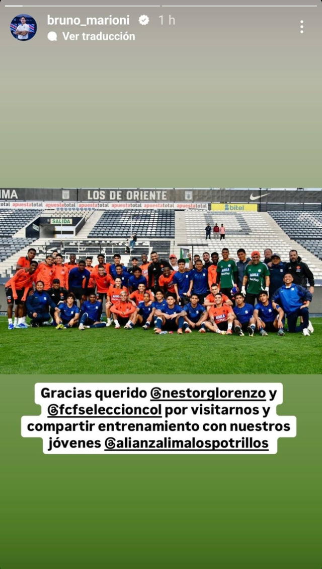 Alianza Lima enfrentó a Colombia en Matute. / Foto: Instagram.   