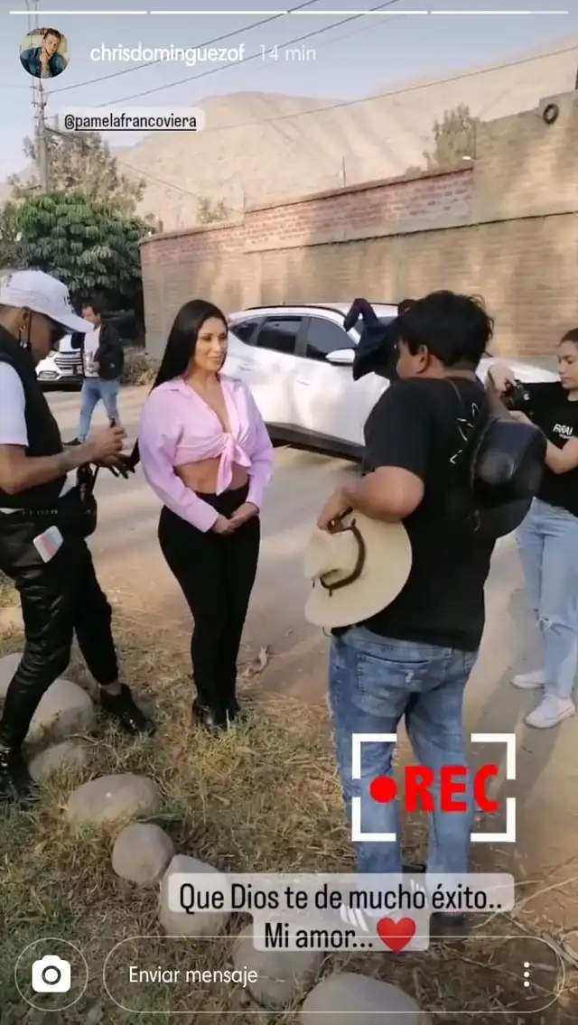 Christian Domínguez en Instagram comparte grabaciones de Pamela Franco.   