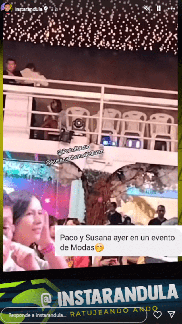 <em>Susana Alvarado acompañó a Paco Bazán en evento. Captura: Instagram </em> <em>Susana Alvarado acompañó a Paco Bazán en evento. Captura: Instagram </em>