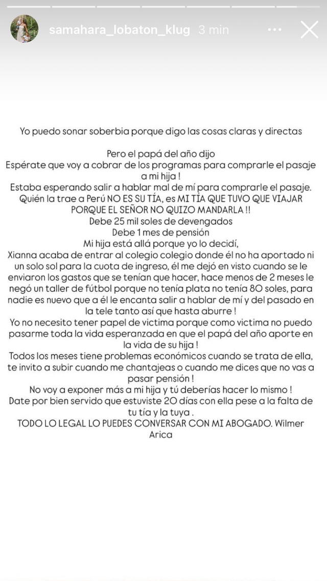  Samahara Lobatón lanza comunicado y anuncia fuerte medida para recuperar a su hija 