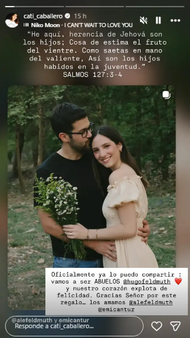 Cati Caballero se emociona con embarazo de su hija.