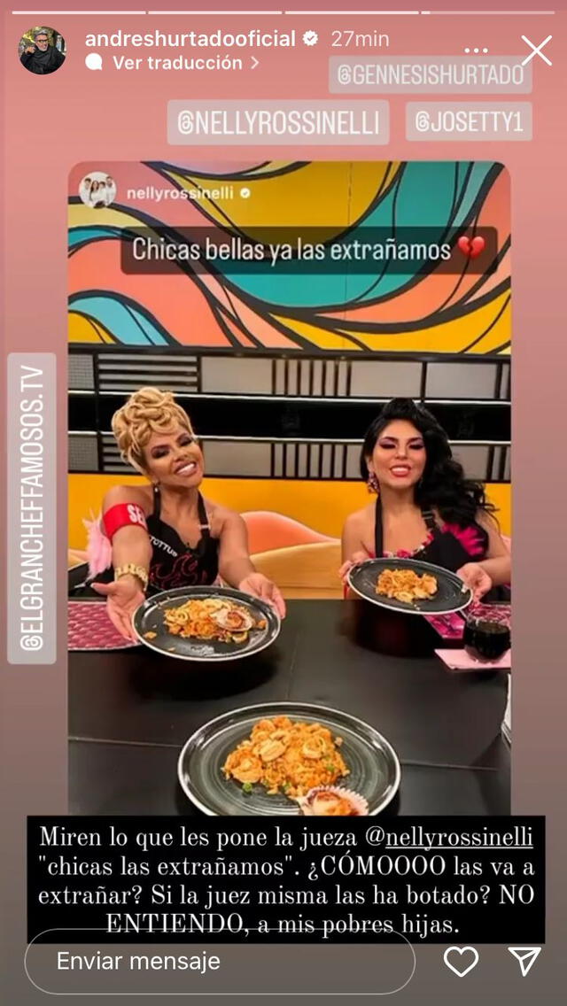  Génesis y Josetty Hurtado son eliminadas de El gran chef.  