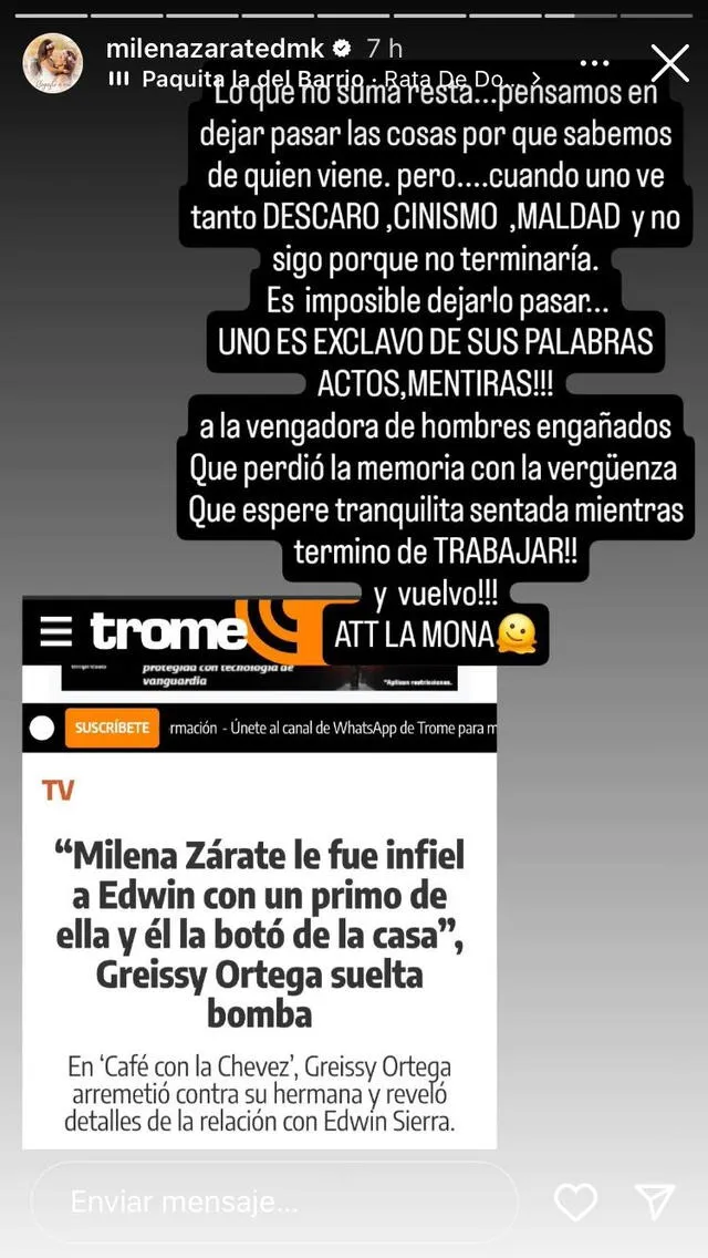 Milena Zárate explota contra contra Greissy Ortega Milena Zárate explota contra contra Greissy Ortega