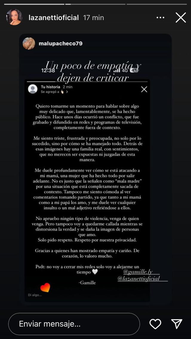  Mariella Zanetti reaparece y se pronuncia tras descargo de su hija 