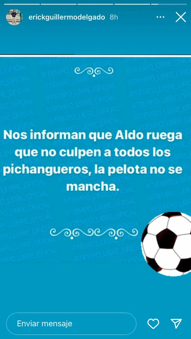 El mensaje de Erick Delgado por el ampay de Aldo Miyashiro. | FUENTE: Instagram.   