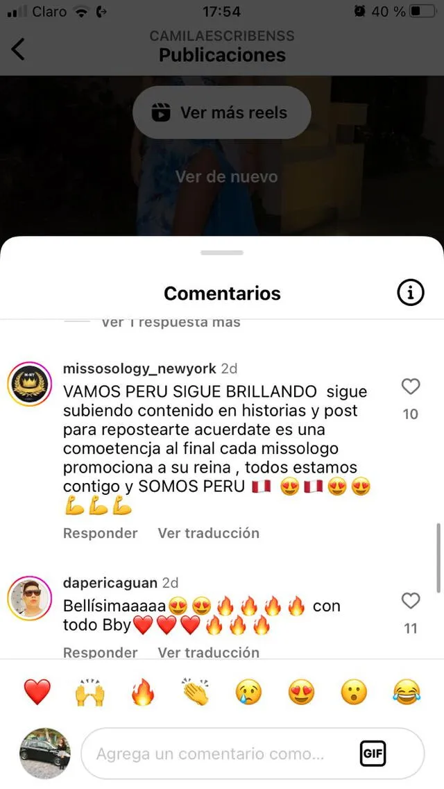 Seguidores de Camila Escribens le dan tips para ganar el Miss Universo.