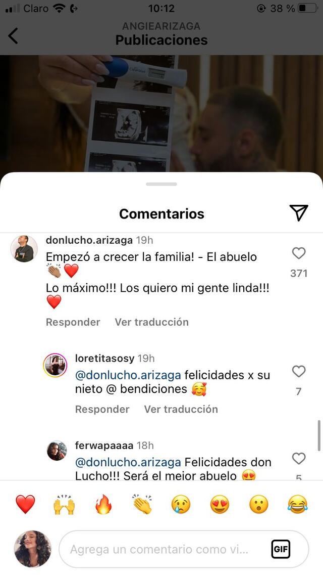 Don Lucho Arizaga se pronuncia sobre embarazo de Angie.