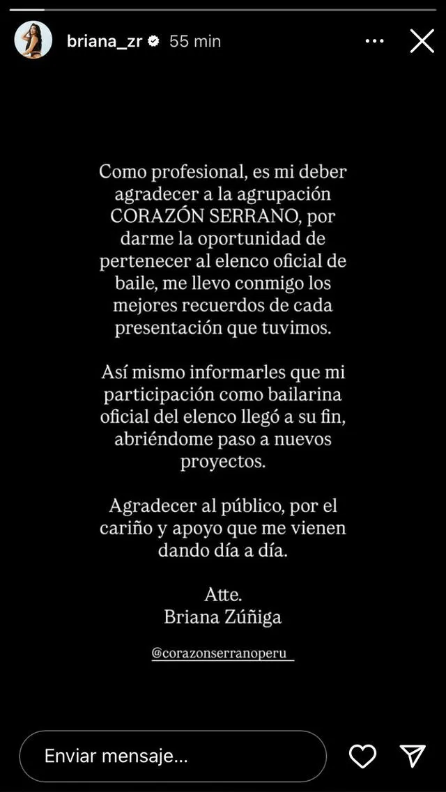  Integrante de Corazón Serrano anuncia su salida de la agrupación 