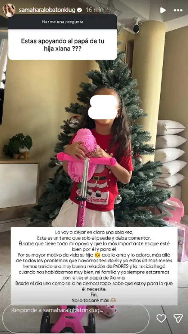 <em>Samahara Lobatón se pronuncia sobre Youna. Captura: Instagram</em>   