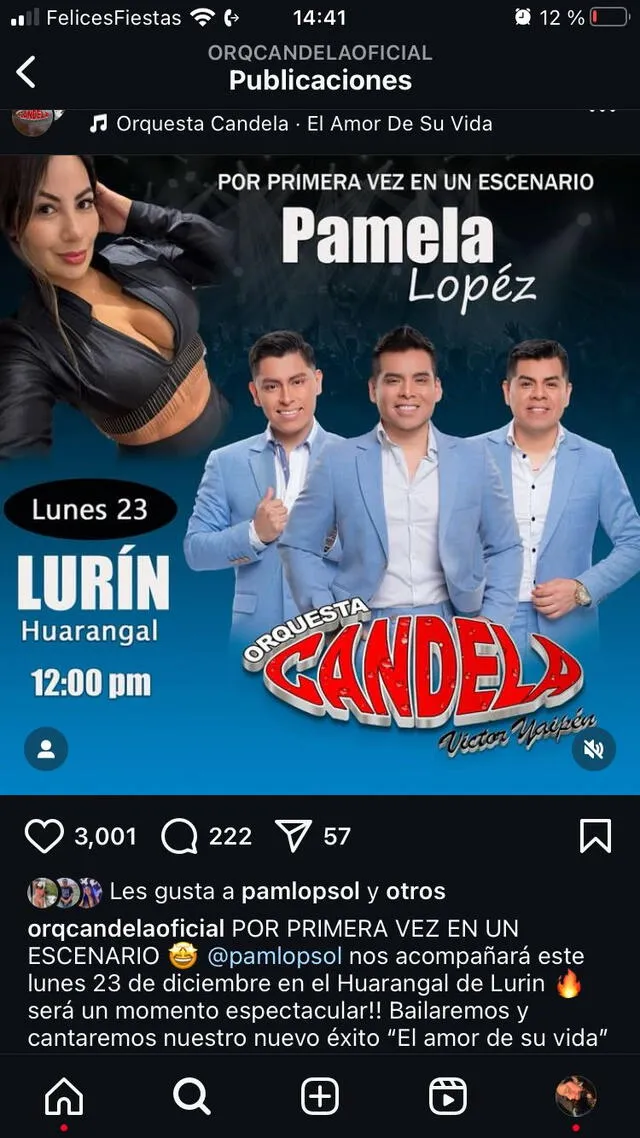 Orquesta Candela anuncia concierto EN VIVO junto a Pamela López tras éxito de videoclip.