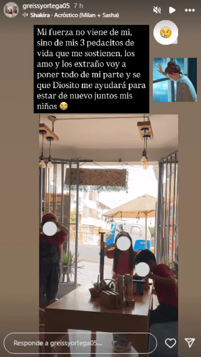 <em>Greissy Ortega se muestra apenada por estar lejos de sus hijos. Captura: Instagram </em> <em>Greissy Ortega se muestra apenada por estar lejos de sus hijos. Captura: Instagram </em>