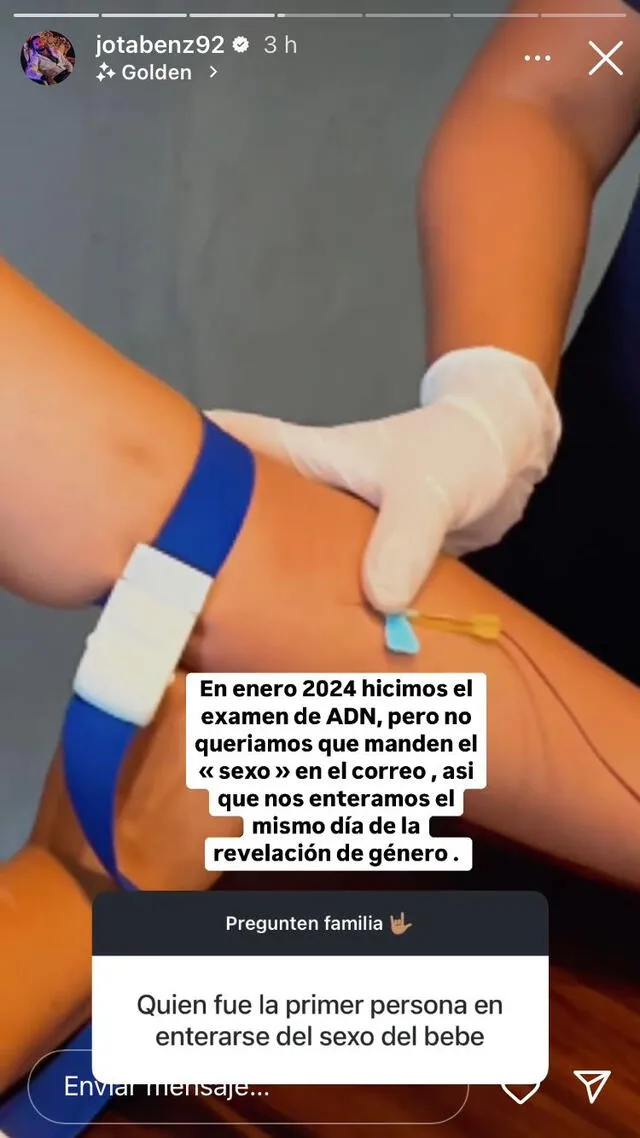  Angie Arizaga y Jota Benz sometieron a su bebé a prueba de ADN 
