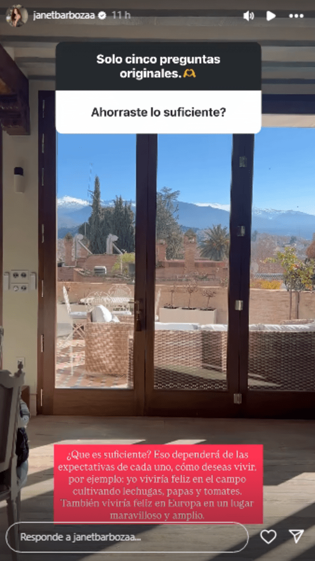 Janet Barboza se sincera sobre sus ahorros. Janet Barboza se sincera sobre sus ahorros.